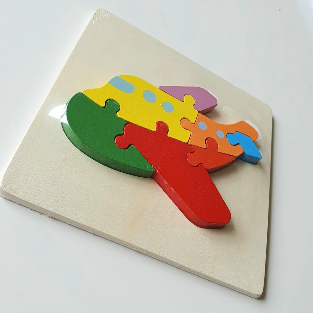 Baby speelgoed | Houten puzzel | vliegtuig Puzzel | Peuter puzzel | 7 delig